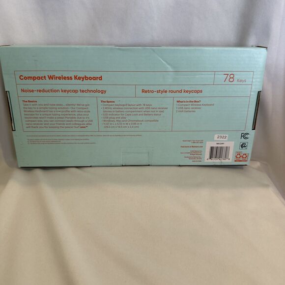 Black onn. Compact Wireless Keyboard (BRAND NEW)!!! - Picture 2 of 2